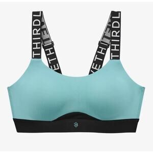 ThirdLove Kinetic Adjustable Sports Bra Blue Mist 34D Wireless Microfiber ￼